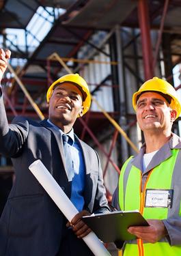 two men on a construction site